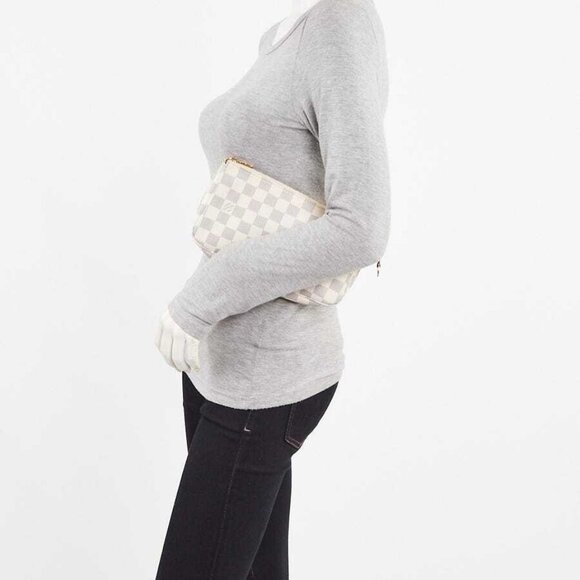 Louis Vuitton Damier Azur Canvas Accessories Pochette NM Bag w/o Strap - Picture 3 of 11